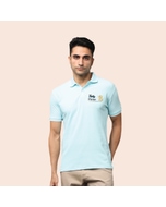 Greys&Blues Pima Collar T-Shirt-Ice Blue with White